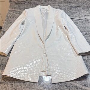 Alice + Olivia Kylie Embossed Faux Leather Jacket